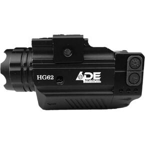 Ade Advanced Optics HG62 Crusader Series Compact Class IIIA Green Laser with 300 lm Strobe Flashlight Sight, Black