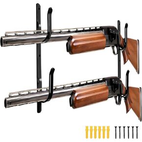 2 Pack Gun Rack for Truck Back Window, Metal Adjustable Gun Rack for Wall Mount, Truck Gun Holder for Rear Window, Gun Hangers Hooks for Two Shotguns, Rifles, Bows