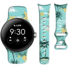 Compatible with Pixel Watch 2/1 Band for Women Men,Soft Silicone Waterproof Sport Replacement Strap for Pixel Watch 2 2023/ Pixel Watch 2022 Accessories