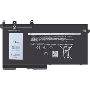 New 93FTF Replacement Laptop Battery Compatible with Dell Latitude E5280 E5480 E5580 E5490 E5590 D4CMT 083XPC 83XPC 4YFVG (11.4V 51Wh)