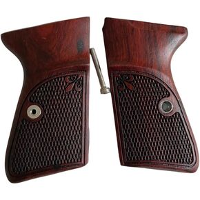 New Handmade reproductive Padauk Wood Grips Compatible with Compatible with Walther PPK/S, PP, New PPK/S .22 LR, Checker and Vine Engraved #PPKS02
