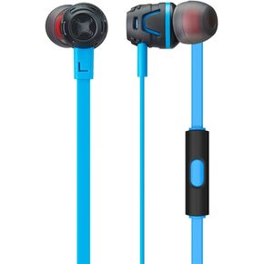 Phiaton C450S in Ear Stereo Earbuds Headphones Wired Earphones with Microphone and Controller, Extreme Bass, Light Blue