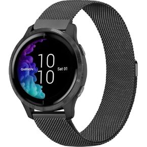 عصابات لـ Garmin Venu/Vivoactive 3 Watch Band ، حزام معصم معدني 20 مم لـ Garmin Venu SQ ، موسيقى Vivoactive 3 ، Forerunner 645/245 Music ، Samsung Galaxy Watch 4 Band
