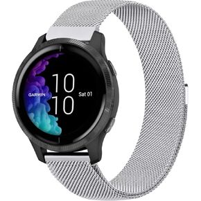 Bands for Garmin Venu/Vivoactive 3 Watch Band, 20mm Metal Wristband Strap for Garmin Venu Sq, Vivoactive 3 Music, Forerunner 645/245 Music, Samsung Galaxy Watch 4 Band