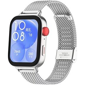 Watchband Compatible with Huawei Watch Fit 3 Band,Stainless Steel Metal Replacement Strap Bracelet for Huawei Watch Fit 3 Woman Man