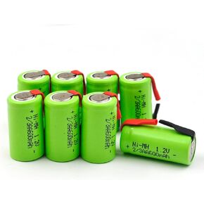 2/3AA 1.2V 600mAh Ni-MH Battery W/Tabs Replacement for Radio Controlled Devices, Electric Tools and Toys, Electric Mopeds, Meters, Two Radios, Hybrid Automobiles, Electric Razors (8-PACK With Tabs)
