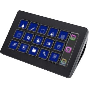 15 Keys LCD Custom Keyboard, Streaming Studio Controller Keypad for Elgato 4KCU, for OBS, for, for YouTube, for Twitter, for Discord, for Spotify
