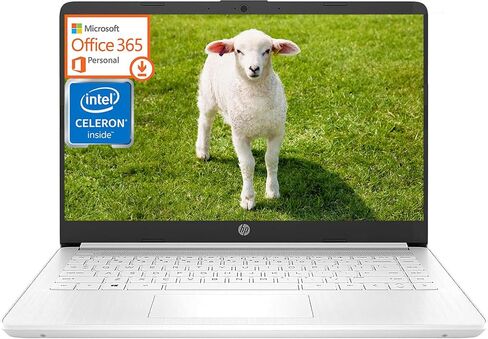 جهاز كمبيوتر محمول HP 14 بوصة لطلاب الجامعات ، وأجهزة الكمبيوتر المحمولة Ultral Light For Business ، Intel Celeron N4120 ، RAM 16GB + 320 جيجابايت تخزين (64 جيجابايت EMMC + 256 جيجابايت MSD) ، 1 سنة Office 365 ، White ، Windows 11 S in Saudi Arabia
