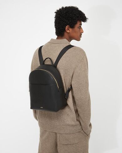 ECCO Medium Round Back Pack, Taupe Pebbled Leather in Saudi Arabia