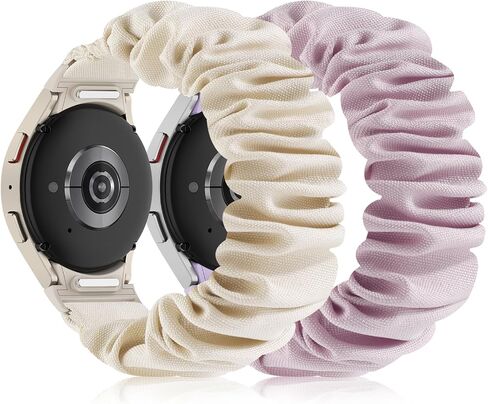 One Click Stretchy Scrunchie Bands Compatible with Samsung Galaxy Watch 7 6 5 4 40mm 44mm/FE 40mm/Watch 6 4 Classic Band 42mm 46mm 43mm 47mm/Galaxy Watch 5 Pro Band 45mm,No Gap Soft Adjustable Nylon Sport Band in Saudi Arabia