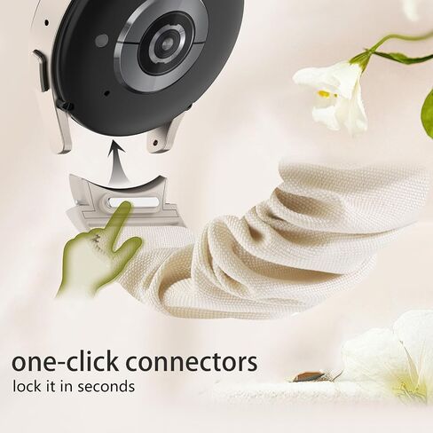One Click Stretchy Scrunchie Bands Compatible with Samsung Galaxy Watch 7 6 5 4 40mm 44mm/FE 40mm/Watch 6 4 Classic Band 42mm 46mm 43mm 47mm/Galaxy Watch 5 Pro Band 45mm,No Gap Soft Adjustable Nylon Sport Band in Saudi Arabia