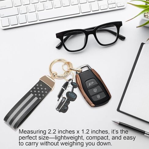 Bronco Keychain with American Leather Flag Metal Keychain Bronco Accessories in Saudi Arabia