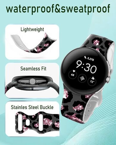 متوافق مع Pixel Watch 2/1 Band للنساء ، حزام بديل للرياضة المضاد للماء من السيليكون لمجلة Pixel 2 2023/ بكسل مشاهدة 2022 الملحقات in Saudi Arabia