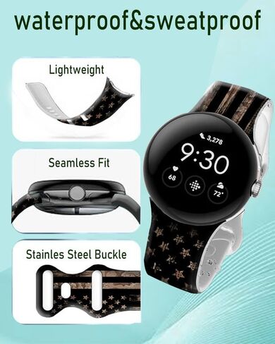 متوافق مع Pixel Watch 2/1 Band للنساء ، حزام بديل للرياضة المضاد للماء من السيليكون لمجلة Pixel 2 2023/ بكسل مشاهدة 2022 الملحقات in Kuwait
