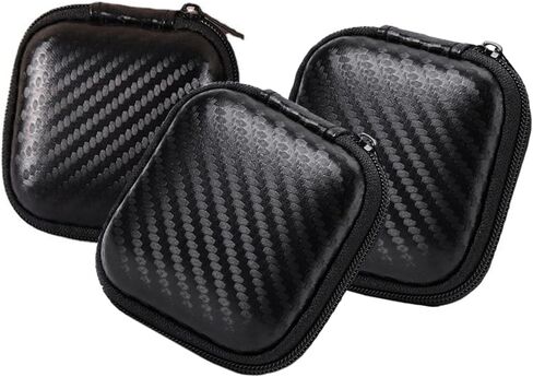 3 حزم الكربون لون أذن القشرة الصلبة - منظم السفر والمدارس القوي لسماعات الأذن وسماعات الرأس والملحقات الصغيرة - المدمجة وخفيفة الوزن وتصميم وقائي in Kuwait