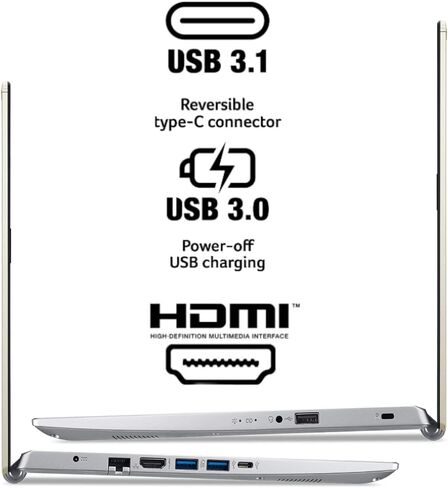 Acer Aspire 5 14.0 "FHD IPS عرض 11 Gen Intel Core I5-1135G7 ، 8GB DDR4 ، 512GB M.2 NVME PCIE SSD ، Bluetooth ، Wi-Fi 6 ، Windows 11 Home ، Safari Gold ، Eat Mouse in Kuwait