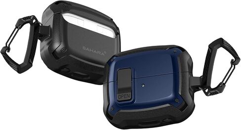 Saharacase Raider Series الحالة الثقيلة ل Samsung Galaxy Buds3 و Buds3 Pro سماعات-حماية الصحراء ، الزوايا المقاومة للتأثير ، تصميم مريح أنيقة ، مقطع Carabiner (Midnight Blue) in Kuwait