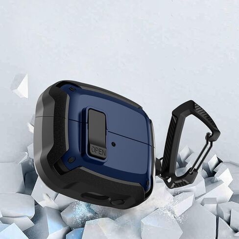 Saharacase Raider Series الحالة الثقيلة ل Samsung Galaxy Buds3 و Buds3 Pro سماعات-حماية الصحراء ، الزوايا المقاومة للتأثير ، تصميم مريح أنيقة ، مقطع Carabiner (Midnight Blue) in Kuwait
