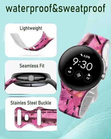 متوافق مع Pixel Watch 2/1 Band للنساء ، حزام بديل للرياضة المضاد للماء من السيليكون لمجلة Pixel 2 2023/ بكسل مشاهدة 2022 الملحقات in Kuwait