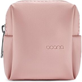 Mini Headphone Organizer Bag, Portable Headphone Storage Case, Waterproof Earphone Case Purse Holder, Headphone Protective Earbud Pouch, Storage Bags with Zipper Coin Purse (S, Pink)