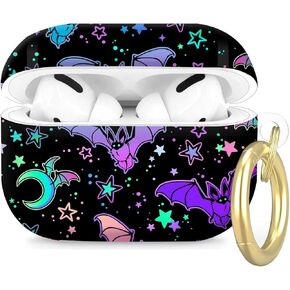 Compatible with Airpod Pro 2nd/1st Generation,360° Full Protection Cover for Girl Women,Cute Accessories Hard Case Portable & Shockproof for Airpod Pro 2nd Charging Case 2023/2022/2019(Colorful Bat)