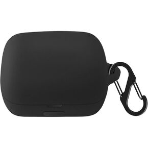 Case Compatible with Sony LinkBuds WF-L900, Soft Silicone Shockproof Protective Cover with Carabiner Accessories, Black