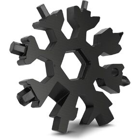 NAYSAYE Snowflake Multi Tool, Snowflake Tool 18-in-1, Gifts for Men, Pocket Screwdriver, Ideal for Outdoor Activities and Home Repairs, Durable Rust-Free Steel Design, All in One Tool (Black)