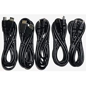 5 Pack, Universal 6' HDMI Cable, DirecTV HDMIHS6FTR1-32, Black Molded Male to Male, Compatible with Directv Cable Comcast Xbox PS4 PS5 Apple TV Blu-ray HDTV PC Monitor