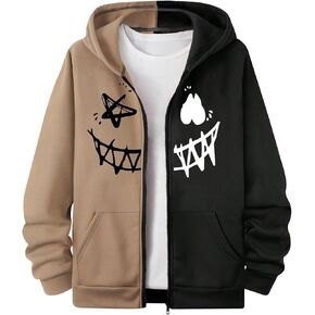 Boys'Zip Up Hoodies Sweatshirt Pullover Tops Graphic Long Sleeve Spring Fall Tops without Fleece