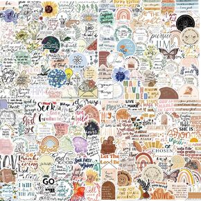 200pcs Inspirational Christian Stickers for Adults,Waterproof Bible Verse Jesus Stickers for Water Bottles Laptop Scrapbook Journaling Planner Christian Easter Gifts for Kids Women Grils