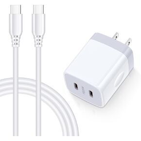 25W Super Fast Charger Block for Samsung Galaxy S25 Ultra/A16 5G/A15 5G/A25/A54/A35/S24 FE/Z Flip6/A14/A55/S23+/A53/S22,iPhone 16 15 Pro Max Plus,Pixel 9 Pro XL/8a/7,6FT Type C Cable Wall Plug Adapter