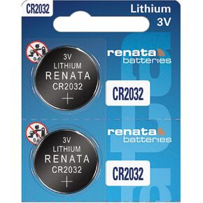 Renata CR2032 Batteries - 3V Lithium Coin Cell 2032 Battery (2 Count)