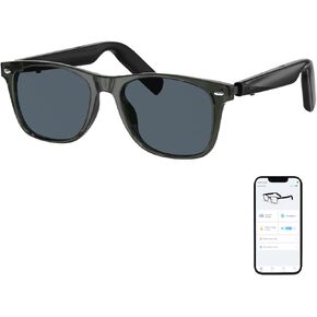 Bluetooth Sunglasses for Men/Women, AI Translator, 11H Battery Life, Polarized Lens, UV Protection, Voice Control, Built-in Mic & Speakers, Smart Eyewear for Gaming Meeting Travel