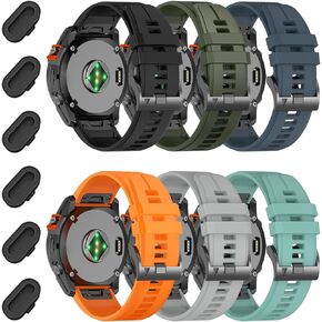 26mm Sport Band for Fenix 8 AMOLED 51mm/7X Pro/7X/6X Pro/6X/5X Plus/5X/3 HR/3,Quickfit Silicone Watch Strap Compatible with Enduro 3 2/epix Pro 51mm/Descent Mk3i 51mm/tactix 7 Pro