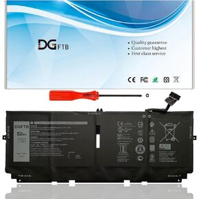 New 722KK Laptop Battery Compatible for Dell XPS 13 9300 i5 FHD I7-1065G7 9310 9380 Series 0WN0N0 WN0N0 02XXFW 2XXFW 2ICP46080-2(7.6V 52Wh6800mAh) (51KD7)