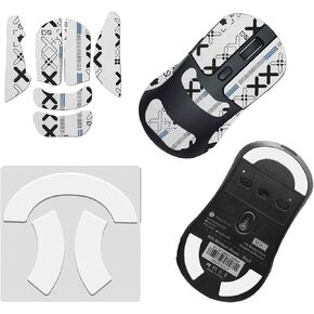 Mouse Grip Tape Full Coverage for Keychron M3（M3-A1） Wireless Mouse, Rounded Curved Edges Mouse Feet Skates,Self-Adhesive PreCut Sweat-Resistant Professional Mice Upgrade Kit(White)