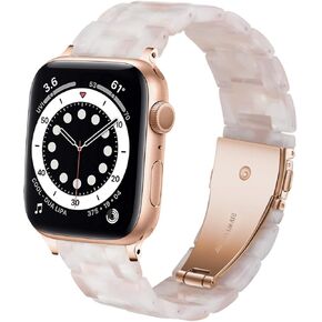 Band Compatible with iWatch 38mm 42mm 40mm 44mm 41mm 45mm 49mm, Colorful Resin Replacement Strap for Apple Watch Series 9/8 / 7/6 / 5/4 / 3 / SE/Ultra Women Men