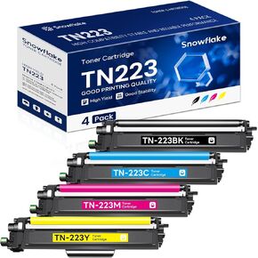 TN-223 TN223 BK/C/M/Y Toner Cartridge 4 Pack Compatible TN223 Black Cyan Magenta Yellow Toner Cartridges Set Replacement for Brother TN223 TN-223 MFC-L3710CW MFC-L3770CDW MFC-L3750CDW