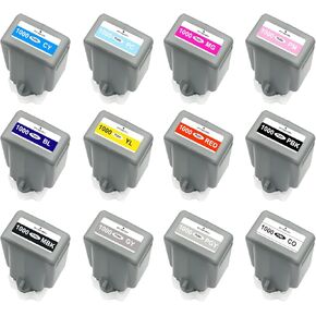 PFI-1000 12Color Pack Ink Cartridge Replacement for Canon imagePROGRAF PRO-1000 (12Color-MBK, PBK, C, M, Y, R, GY, B, PG, PC, PM, CO)