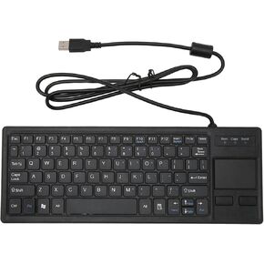 Wired USB Keyboard with Touchpad, Compact Industrial Keyboard Trackpad Combo with HUB Function Ergonomic Keyboard USB Keyboard Trackpad Keyboard for Industrial Food Service Marine
