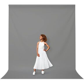 LimoStudio 9 x 15 ft. (W x H) Gray Backdrop Background Screen, Photo Background for Photoshoot Video Filmming, Premium High Density > 200GSM A+ Grade Synthetic Material, Pure Grey Color, AGG3058