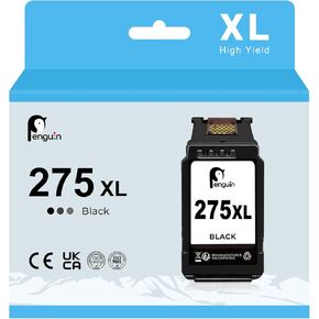 Penguin 275XL Black Remanufactured Ink Cartridges for Canon PG-275 for PIXMA TS3722 TS3720 TR4725 TR4720 TR4722 TR4700 TS3522 TS3520 TS3500 Printers High Yield pg275 pg275 XL 1 Black
