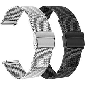 Wrist Strap Intended for Fitpolo/MILOUZ/TOOBUR/Hoowel/A-TGTGA/Amzhero/Gydom IDW19 1.8'' Smart Watch Band, Replacement Metal Wrist Band for DATAFY/Konitee/Faweio/TMHAI IDW19 Smartwatch Stainless Steel Bracelet Adjustable Loop