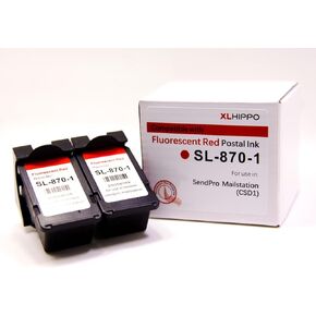 High Capacity SL-870-1 Red Ink Cartridge Replacement for Pitney Bowes SL-870-1 Compatible with New SendPro Mailstation Postage Meter CSD1 Machine (16 ml) (2 Pack)
