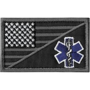 ACU EMS EMT USA Flag Subdued Paramedic Medical Morale Tactical Army Gear Touch Fastener Patch