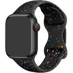 Silicone Watchband Compatible with Apple Watch Band 49mm 45mm 44mm 42mm 41mm 40mm 38mm, Breathable Sport Wristband Soft Watch Strap for iWatch Series 9, Ultra 2, Ultra 8 7 6 5 4 3 2 1 SE for Women Man