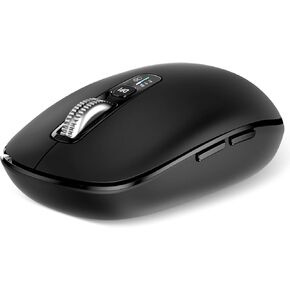 Wireless Bluetooth Full Size Mouse with 4-Way Navigation Scroll, 4 Level DPI, Silent Multi-Device with Long Battery Life for Computer/Laptop/iPad/Tablet/MacBook (Black)