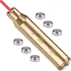 Bore Sight Cartridge .223 REM,Red Dot Laser Boresighter .223 5.56mm Remington Gauge with 2 Sets of Batteries
