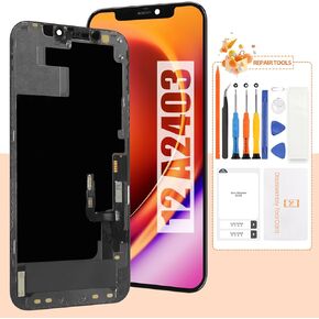 Screen for iPhone 12 Screen Replacement for iPhone 12 Pro LCD Screen A2403,A2172,A2407,A2341 3D Touch Display Digitizer Assembly Repair Parts（Black）