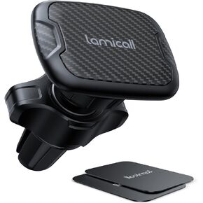 Lamicall Magnetic Phone Holder Car - Magnetic Car Mount [6 Strong Magnets] Phone Mount for Car [Easily Install] Cell Phone Holder for Car Case Friendly for All Smartphones
